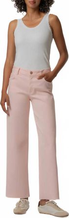 Kut from the Kloth Charlotte Stripe High Rise Wide Straight Leg Pants In Pink