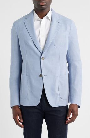 Emporio Armani Textured Virgin Wool Sport Coat in Light Blue at Nordstrom, Size 38 Us