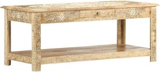 vidaXL Mesa De Centro Pintada A Mano Madera Maciza Mango 110x50x45 Cm Vidaxl