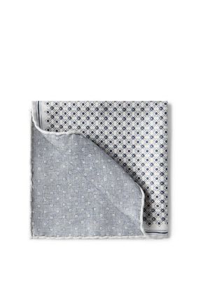 Brunello Cucinelli Pocket square with pattern in Avio Blue at Nordstrom