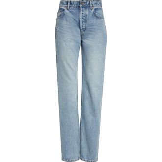 Saint Laurent Relaxed Straight Leg Jeans in South Blue at Nordstrom, Size 28