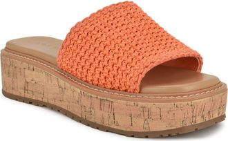 Nine West Keller Platform Slide Sandal in Perfect Orange at Nordstrom Rack, Size 7.5