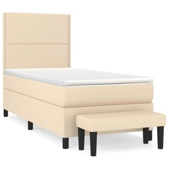 vidaXL Vidaxl - Giroletto A Molle Con Materasso Crema 100x200 Cm In Tessuto