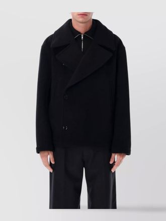 Christophe Lemaire double breasted boxy peacoat side pockets
