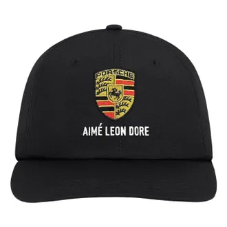 Aim&eacute; Leon Dore x Porsche Nylon Logo Hat Jet Black FW25AH049-JET