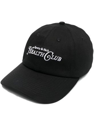 Sporty & Rich Rizzoli slogan-embroidered baseball cap - unisex - Cotton - One Size - Black