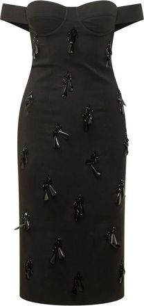 Des_Phemmes Off-shoulder Bustier Jurk - Dames - Feestkleedjes - Zwart - M - Polyester - Kleedjes