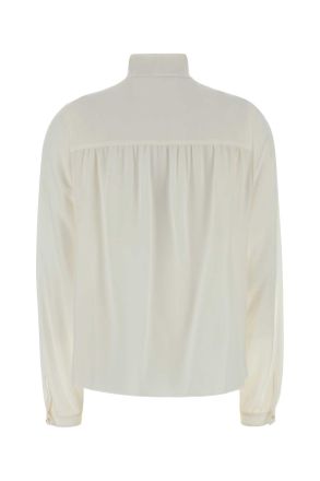 Valentino Garavani Womens Ivory Crepe Shirt Avorio Silk Camicie