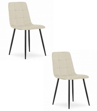 OEM Silla Kara - Terciopelo Beige / Patas Negras X 2