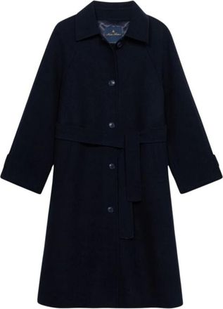 Brooks Brothers Jassen, Dames, Blauw, M, Wol, Wool Car Coat
