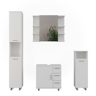 Vicco Conjunto De Muebles De Ba&ntilde;o Ilias, Blanco, 4 Partes