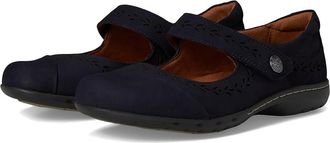 Cobb Hill Perry Womens Flat Shoes Dark Blue Leather : 10 EE - Extra Wide, Leather/Polyester