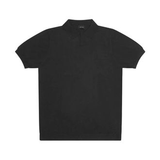 AT.P. CO Cotton Knit Polo Shirt - male - At.P.Co - Polo Shirts - Black - 2XL - Tops