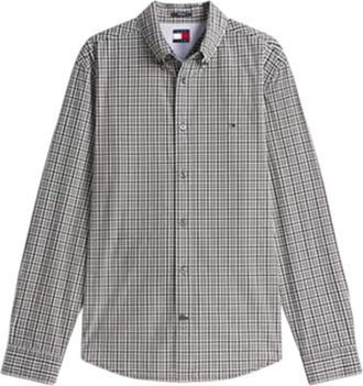 Tommy Jeans Herenoverhemd van popeline met gingham-ruitmotief (Zwart)