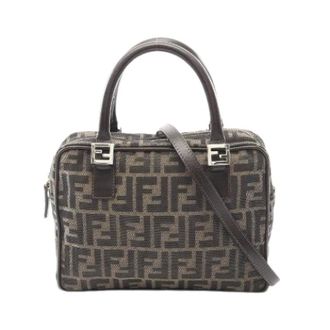 Fendi Pre-owned Handbags, female, Brown, Size: ONE SIZE Pre-owned Zucca Canvas Leather 2way Bag