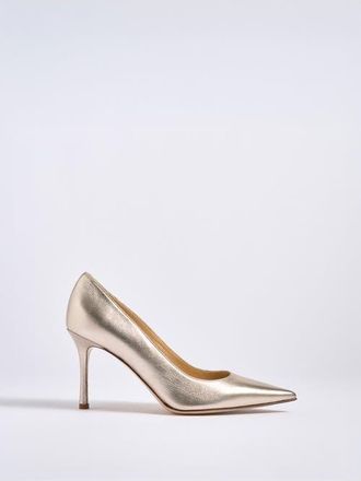 Marion Parke Classic Pump 85 Suede in Beige/Metallic Gold at Nordstrom, Size 37.5