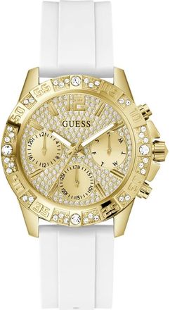 Guess Accessoires, Dames, Wit, ONE Size, Elegante Gouden Majesty Dameshorloge