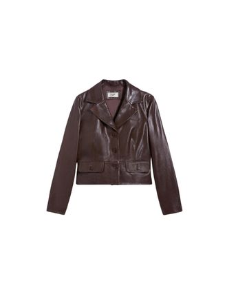 Pence Kate Mahogany Leather Blazer