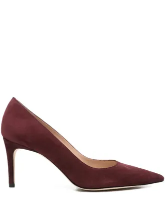 Stuart Weitzman Pumps a punta in pelle scamosciata 80mm - Rosso