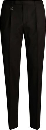 Prada Broeken, Heren, Zwart, L, Leer, Slim Wool Broeken
