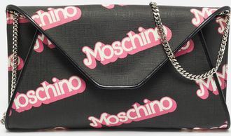 Moschino Barbie Black/pink Coated Canvas Chain Clutch