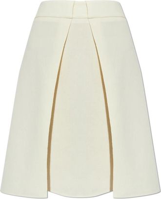 Marni Wollen Cr&ecirc;pe Midi Rok - Dames - Korte rokken - Beige - 2XS - Wol - Rokken
