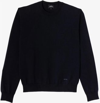 A.P.C. Mathieu Sweater - Heren - Ronde hals truien - Blauw - M - Wol - Truien & Vesten