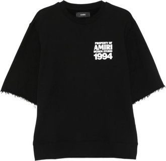 Amiri Logo-print Raw-edge T-shirt