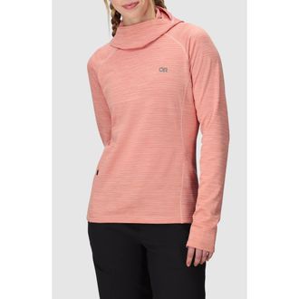 Outdoor Research Vigor Grid Fleece Quarter Zip Hoodie in Lotus Heather at Nordstrom, Size Xx-Large