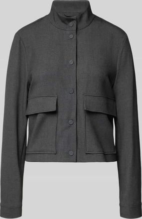 Comma Blazer mit Stehkragen in Anthrazit, Größe 34