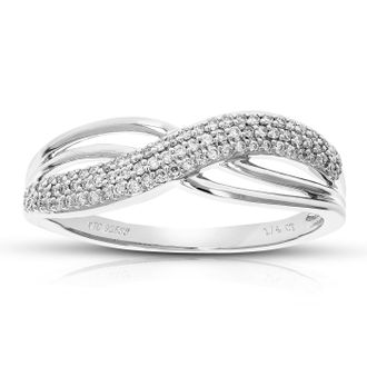 Vir Jewels 1/4 cttw Lab Grown Diamond Wedding Band in Sterling Silver For Women