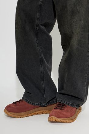 Birkenstock Suede Shoes UERZELL, Mens, Burgundy