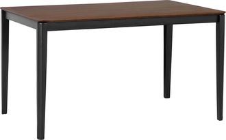 Beliani Beliani - Mesa De Comedor Nogal Oscuro Y Negro Tablero Chapado Mdf Patas De Madera 135 X 80 Cm Cedar