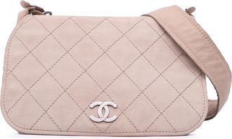 Chanel Pre-owned Womens Quilted Crossbody Bag - Tan Leather - One Size