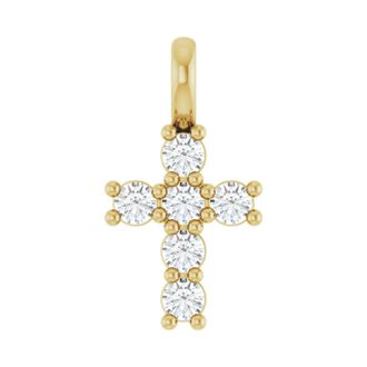 Diamond2Deal 14k Gold 1/6ct Lab-Grown Diamond Pendant