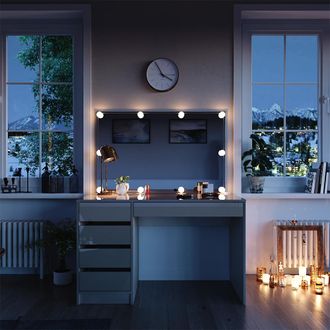 Vicco Tocador Sherry, Gris, 120 Cm Con Iluminaci&oacute;n Led