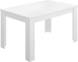 Dmora Mesa extensible Caladora, Consola extensible multiposición, Mesa de comedor con extensión, 140/190x90h77 cm, Blanco - Dmora