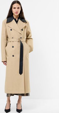 French Connection Womens Camel Cotton Twill Trench Coat With Contrast Detail - Size 10 UK