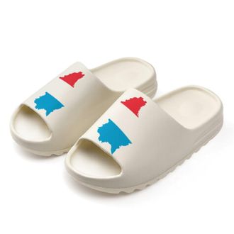 Generic Luxembourg Map Flag Slides for Women Men Soft Thick Bottom Coconut Slippers Sandals for Bathroom Beach