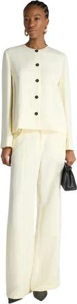 Liviana Conti Palazzo Broeken - Dames - Wijde Broeken - Beige - S - Polyester - Broeken