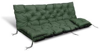 OEM Coj&iacute;n De Jard&iacute;n 120x60x50 Cm + 2 Cojines Para Banco Columpio, Impermeable Verde