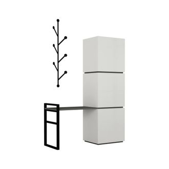 Dmora Zapatero Akoni, Armario Para 12 Pares De Zapatos, Un Estante, Una Puerta, 109x39x149h Cm Blanco