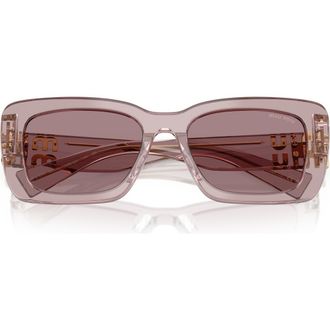 Miu Miu 53mm Rectangular Sunglasses in Mauve/purple/brown at Nordstrom