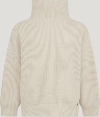 Belstaff Eden Mock Neck Jumper Womens Wool Cashmere Blend Silver Birch Size L