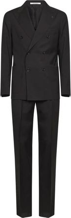 Tagliatore Double-Breasted Suit - Heren - Business pakken - Bruin - 2XL - Wol - Kostuums