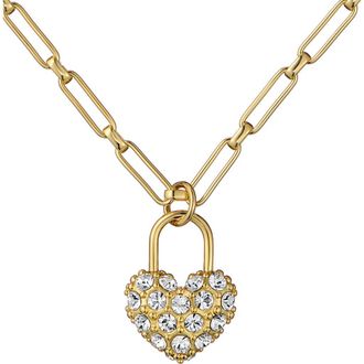 Ted Baker Paris Statement Pav&eacute; Crystal Padlock Pendant Necklace in Gold Tone/Clear Crystal at Nordstrom