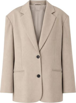 Meimeij Rechte Lijn Jas - Dames - Blazers - Beige - XS - Leer - Jassen