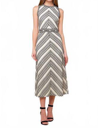 Flying Tomato Crochet Midi Dress In Ivory /black