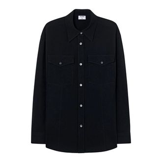Filippa K Draped Hourglass Overshirt - Dames - Blouses & Shirts - Zwart - Maat: M Leer