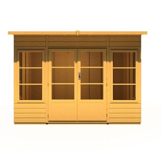 Shires Orchid 10 x 8 Feet Summerhouse - L239 x W299 x H217 cm in Light Brown